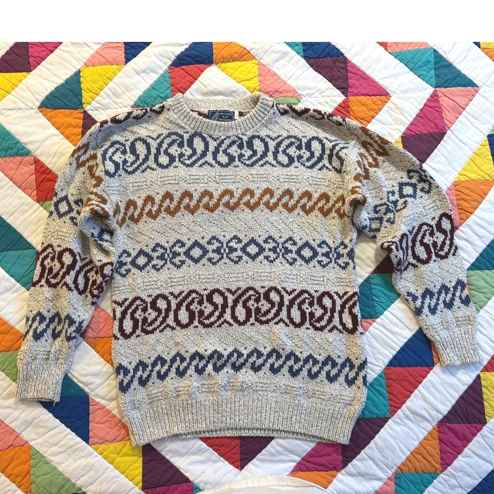 Vintage 90s Mens Crewneck Knit Sweater Medium Made in USA